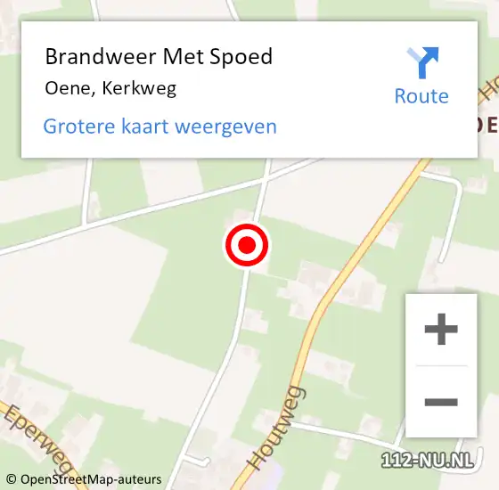 Locatie op kaart van de 112 melding: Brandweer Met Spoed Naar Oene, Kerkweg op 20 september 2021 21:50