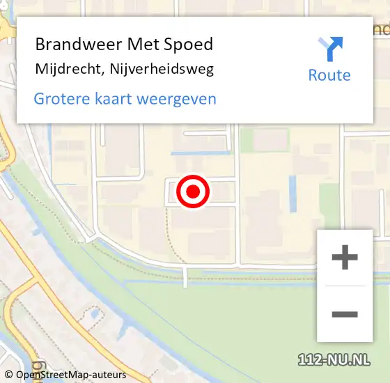 Locatie op kaart van de 112 melding: Brandweer Met Spoed Naar Mijdrecht, Nijverheidsweg op 20 september 2021 21:52