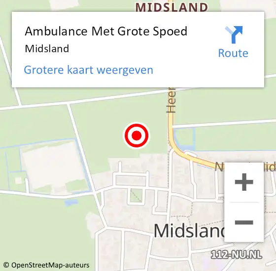 Locatie op kaart van de 112 melding: Ambulance Met Grote Spoed Naar Midsland op 23 juni 2014 15:56