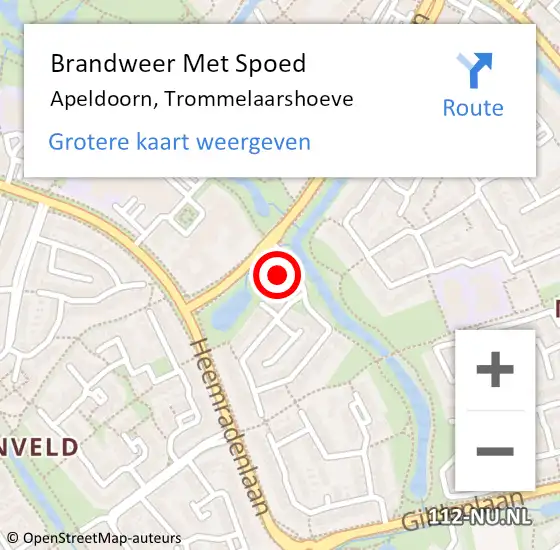 Locatie op kaart van de 112 melding: Brandweer Met Spoed Naar Apeldoorn, Trommelaarshoeve op 20 september 2021 23:45