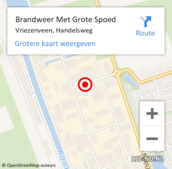 Locatie op kaart van de 112 melding: Brandweer Met Grote Spoed Naar Vriezenveen, Handelsweg op 20 september 2021 23:46