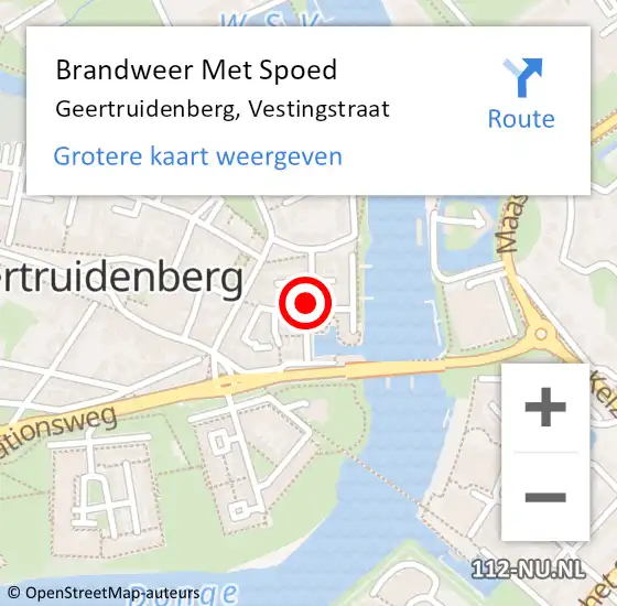 Locatie op kaart van de 112 melding: Brandweer Met Spoed Naar Geertruidenberg, Vestingstraat op 21 september 2021 00:32