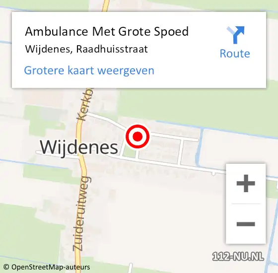 Locatie op kaart van de 112 melding: Ambulance Met Grote Spoed Naar Wijdenes, Raadhuisstraat op 21 september 2021 03:28