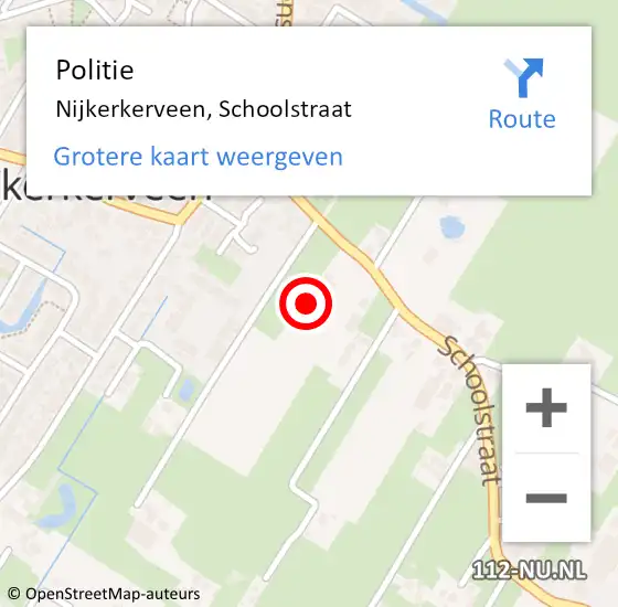 Locatie op kaart van de 112 melding: Politie Nijkerkerveen, Schoolstraat op 21 september 2021 04:00