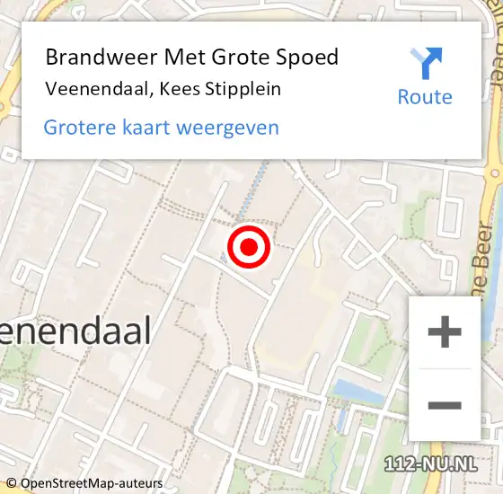 Locatie op kaart van de 112 melding: Brandweer Met Grote Spoed Naar Veenendaal, Kees Stipplein op 21 september 2021 04:16