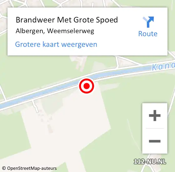 Locatie op kaart van de 112 melding: Brandweer Met Grote Spoed Naar Albergen, Weemselerweg op 21 september 2021 04:39