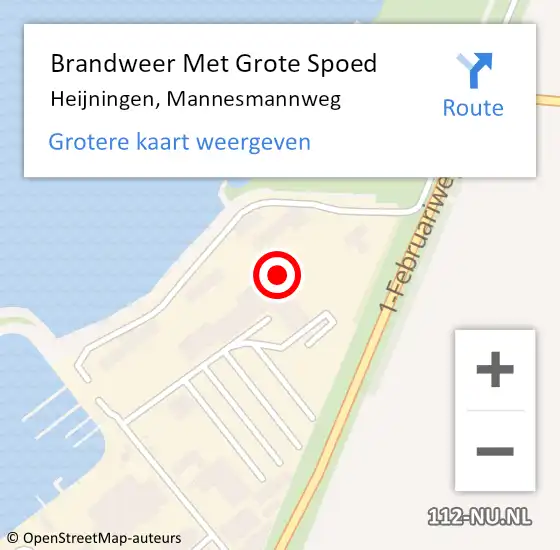 Locatie op kaart van de 112 melding: Brandweer Met Grote Spoed Naar Heijningen, Mannesmannweg op 21 september 2021 05:38