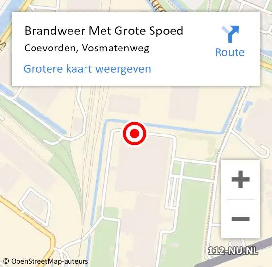 Locatie op kaart van de 112 melding: Brandweer Met Grote Spoed Naar Coevorden, Vosmatenweg op 21 september 2021 06:09