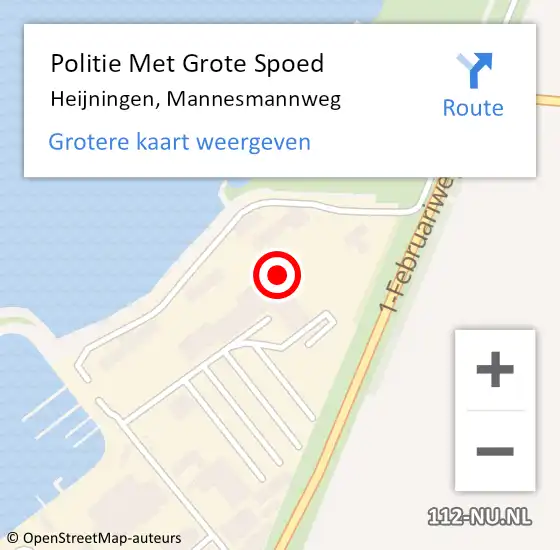 Locatie op kaart van de 112 melding: Politie Met Grote Spoed Naar Heijningen, Mannesmannweg op 21 september 2021 06:21