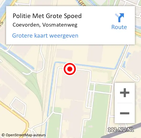 Locatie op kaart van de 112 melding: Politie Met Grote Spoed Naar Coevorden, Vosmatenweg op 21 september 2021 06:23