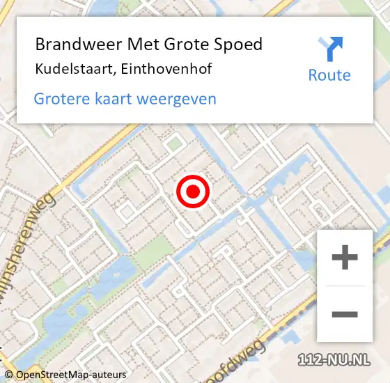 Locatie op kaart van de 112 melding: Brandweer Met Grote Spoed Naar Kudelstaart, Einthovenhof op 21 september 2021 06:40