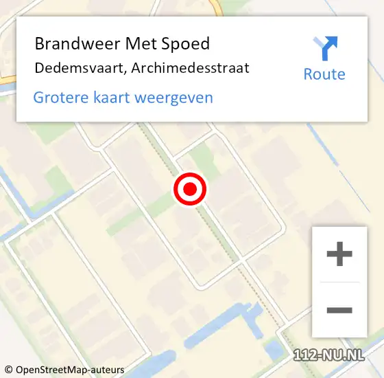 Locatie op kaart van de 112 melding: Brandweer Met Spoed Naar Dedemsvaart, Archimedesstraat op 21 september 2021 07:07