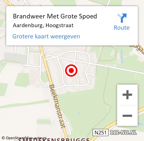 Locatie op kaart van de 112 melding: Brandweer Met Grote Spoed Naar Aardenburg, Hoogstraat op 21 september 2021 07:45