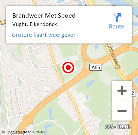 Locatie op kaart van de 112 melding: Brandweer Met Spoed Naar Vught, Eikendonck op 21 september 2021 07:46