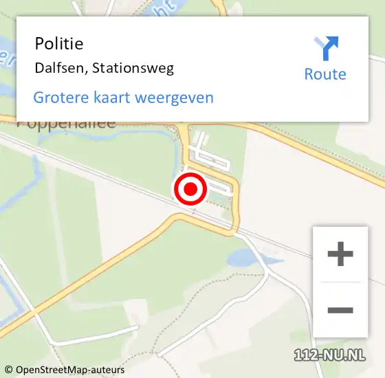 Locatie op kaart van de 112 melding: Politie Dalfsen, Stationsweg op 21 september 2021 07:49