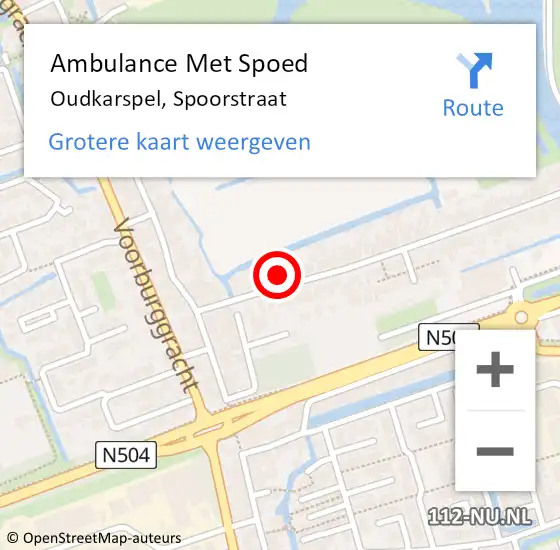 Locatie op kaart van de 112 melding: Ambulance Met Spoed Naar Oudkarspel, Spoorstraat op 21 september 2021 08:16