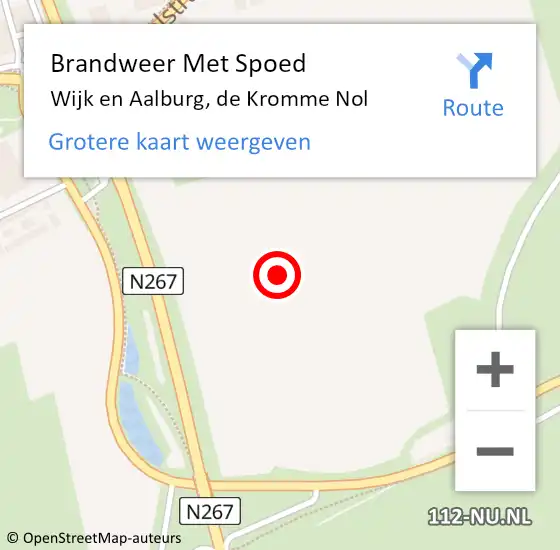 Locatie op kaart van de 112 melding: Brandweer Met Spoed Naar Wijk en Aalburg, de Kromme Nol op 21 september 2021 08:17