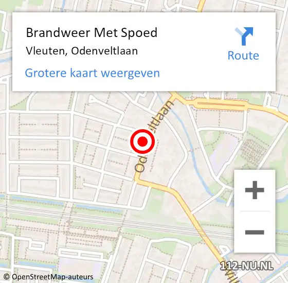 Locatie op kaart van de 112 melding: Brandweer Met Spoed Naar Vleuten, Odenveltlaan op 21 september 2021 08:20