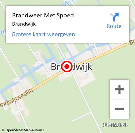 Locatie op kaart van de 112 melding: Brandweer Met Spoed Naar Brandwijk op 23 juni 2014 16:23