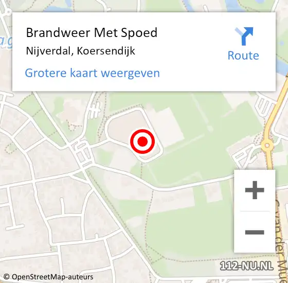 Locatie op kaart van de 112 melding: Brandweer Met Spoed Naar Nijverdal, Koersendijk op 21 september 2021 09:10