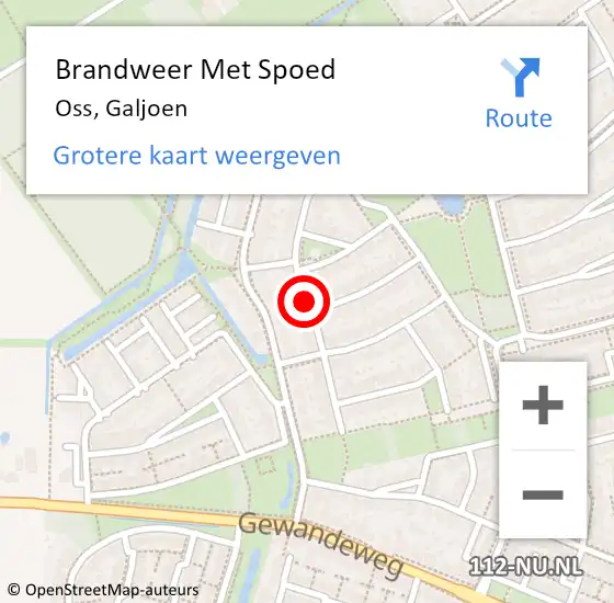 Locatie op kaart van de 112 melding: Brandweer Met Spoed Naar Oss, Galjoen op 21 september 2021 09:13