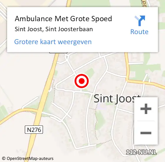 Locatie op kaart van de 112 melding: Ambulance Met Grote Spoed Naar Sint Joost, Sint Joosterbaan op 23 juni 2014 16:29