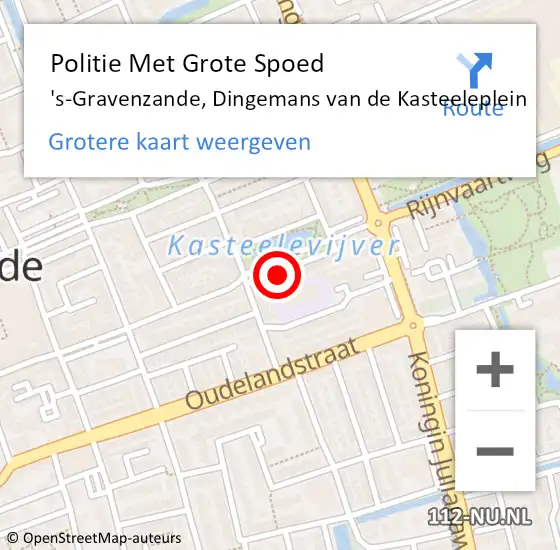 Locatie op kaart van de 112 melding: Politie Met Grote Spoed Naar 's-Gravenzande, Dingemans van de Kasteeleplein op 21 september 2021 10:32