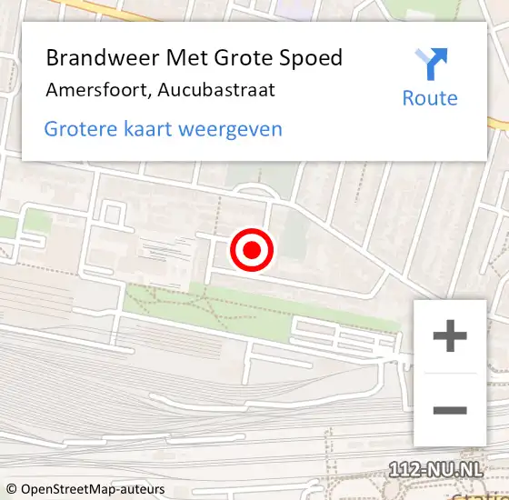 Locatie op kaart van de 112 melding: Brandweer Met Grote Spoed Naar Amersfoort, Aucubastraat op 21 september 2021 10:47