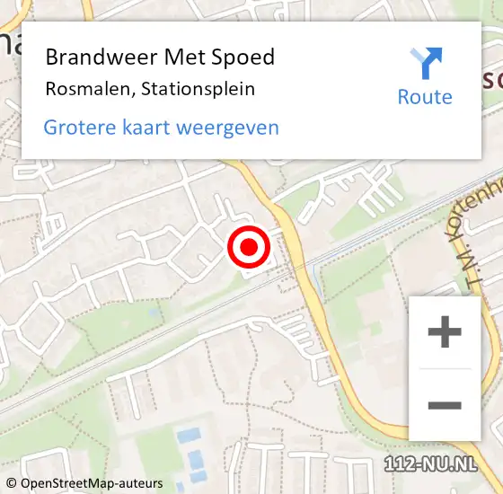 Locatie op kaart van de 112 melding: Brandweer Met Spoed Naar Rosmalen, Stationsplein op 21 september 2021 12:51