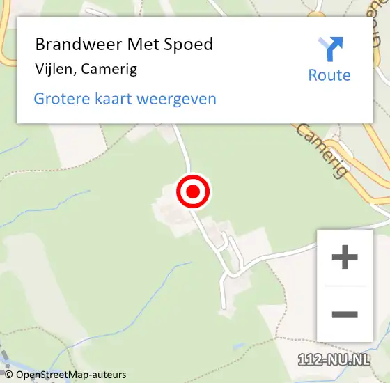 Locatie op kaart van de 112 melding: Brandweer Met Spoed Naar Vijlen, Camerig op 21 september 2021 14:28