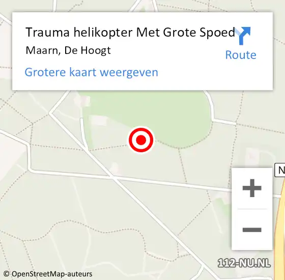 Locatie op kaart van de 112 melding: Trauma helikopter Met Grote Spoed Naar Maarn, De Hoogt op 21 september 2021 14:32