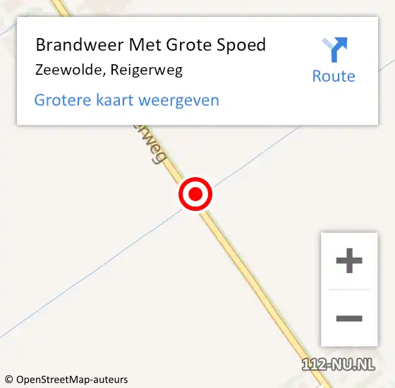 Locatie op kaart van de 112 melding: Brandweer Met Grote Spoed Naar Zeewolde, Reigerweg op 21 september 2021 15:13