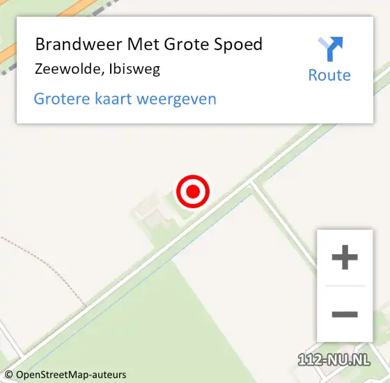 Locatie op kaart van de 112 melding: Brandweer Met Grote Spoed Naar Zeewolde, Ibisweg op 21 september 2021 15:15