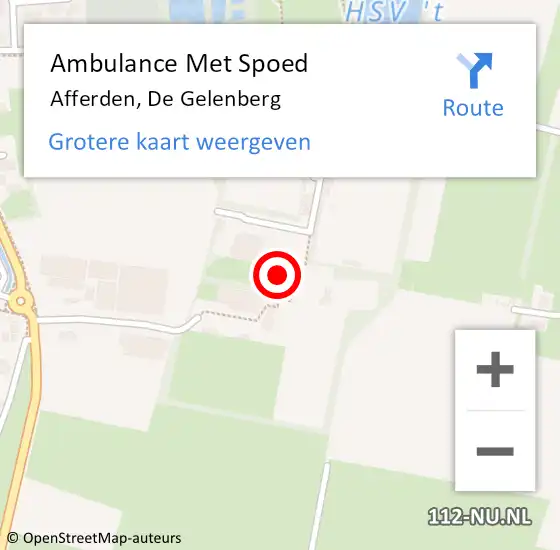 Locatie op kaart van de 112 melding: Ambulance Met Spoed Naar Afferden, De Gelenberg op 21 september 2021 15:18