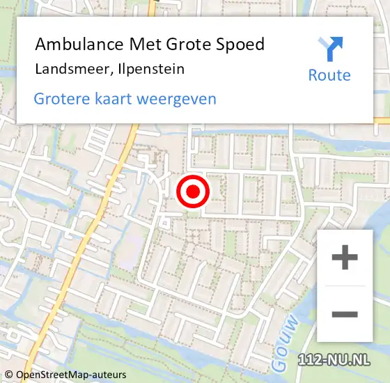 Locatie op kaart van de 112 melding: Ambulance Met Grote Spoed Naar Landsmeer, Ilpenstein op 21 september 2021 15:31