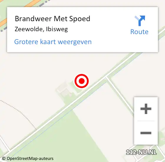 Locatie op kaart van de 112 melding: Brandweer Met Spoed Naar Zeewolde, Ibisweg op 21 september 2021 16:03