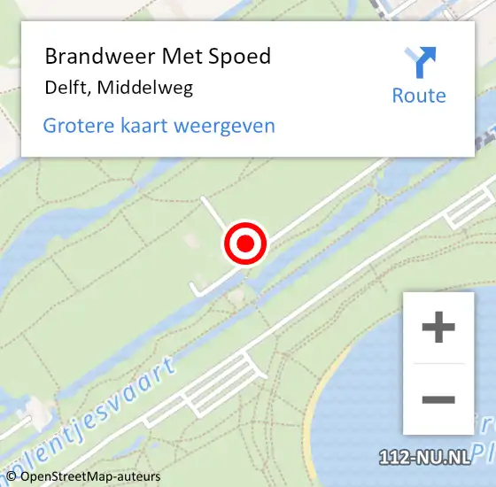 Locatie op kaart van de 112 melding: Brandweer Met Spoed Naar Delft, Middelweg op 21 september 2021 16:17