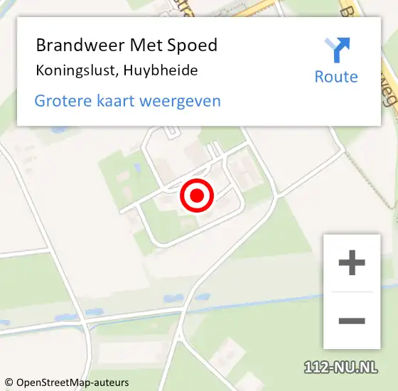 Locatie op kaart van de 112 melding: Brandweer Met Spoed Naar Koningslust, Huybheide op 21 september 2021 16:17