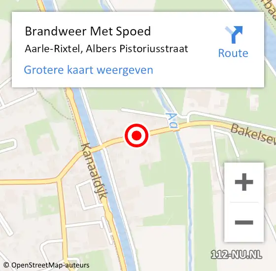 Locatie op kaart van de 112 melding: Brandweer Met Spoed Naar Aarle-Rixtel, Albers Pistoriusstraat op 21 september 2021 16:35