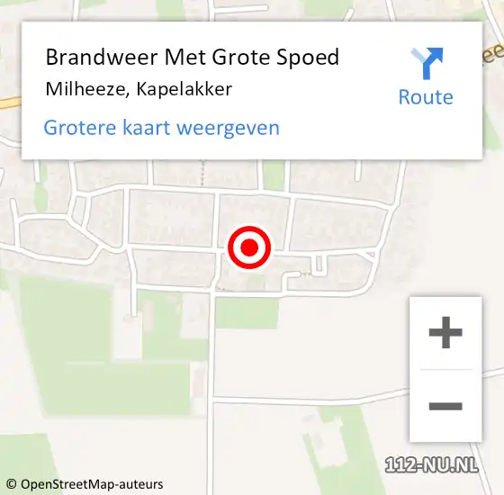 Locatie op kaart van de 112 melding: Brandweer Met Grote Spoed Naar Milheeze, Kapelakker op 21 september 2021 16:36