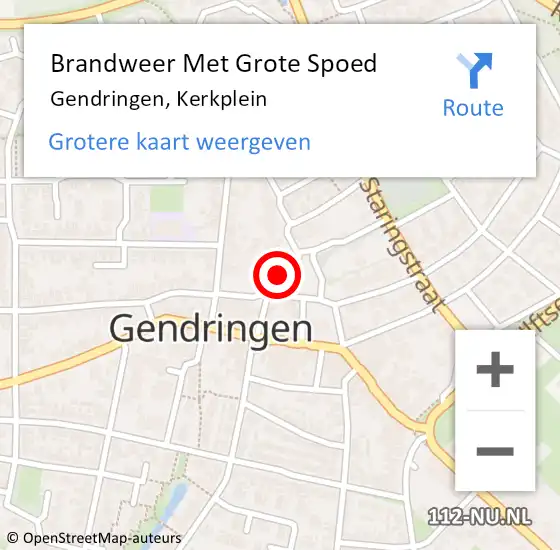 Locatie op kaart van de 112 melding: Brandweer Met Grote Spoed Naar Gendringen, Kerkplein op 21 september 2021 16:53