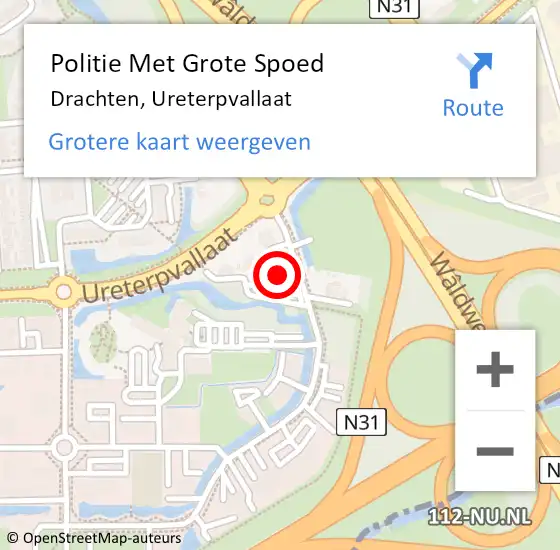 Locatie op kaart van de 112 melding: Politie Met Grote Spoed Naar Drachten, Ureterpvallaat op 21 september 2021 17:16