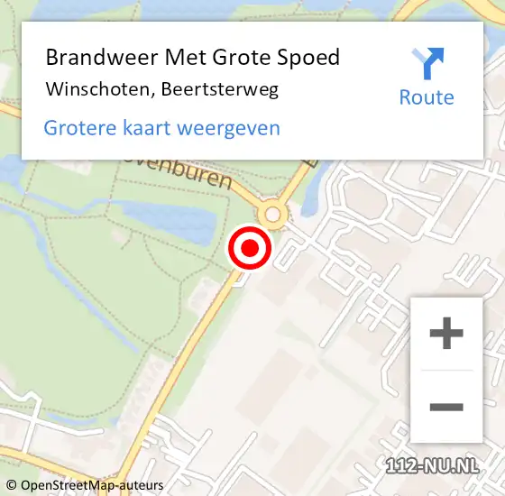 Locatie op kaart van de 112 melding: Brandweer Met Grote Spoed Naar Winschoten, Beertsterweg op 23 juni 2014 17:17