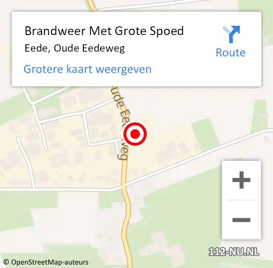 Locatie op kaart van de 112 melding: Brandweer Met Grote Spoed Naar Eede, Oude Eedeweg op 21 september 2021 18:59