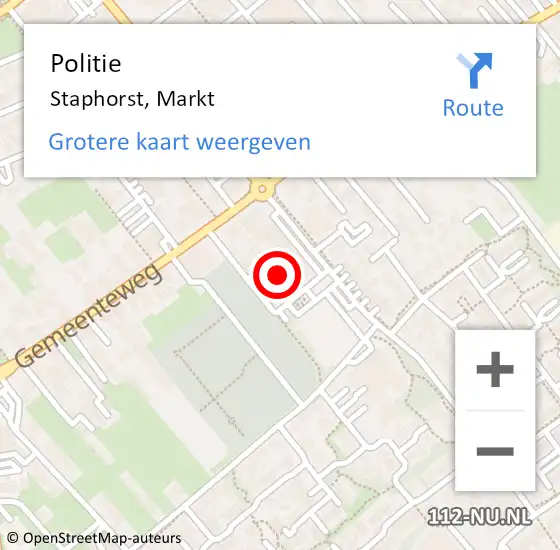 Locatie op kaart van de 112 melding: Politie Staphorst, Markt op 21 september 2021 19:03