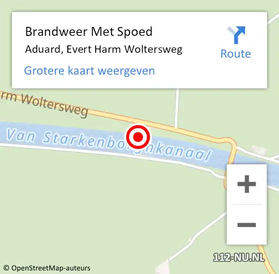 Locatie op kaart van de 112 melding: Brandweer Met Spoed Naar Aduard, Evert Harm Woltersweg op 21 september 2021 19:10