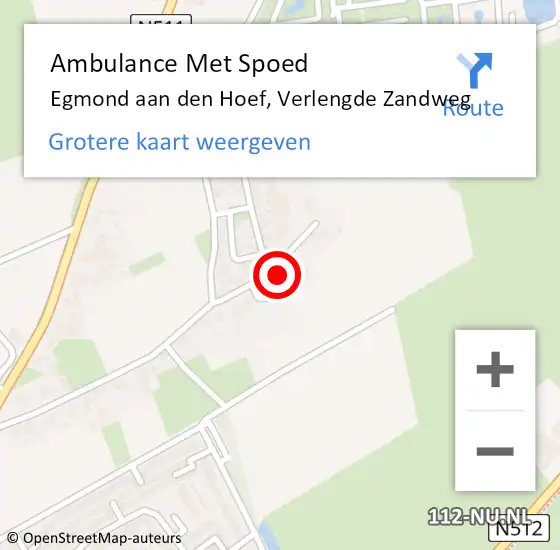 Locatie op kaart van de 112 melding: Ambulance Met Spoed Naar Egmond aan den Hoef, Verlengde Zandweg op 21 september 2021 19:11