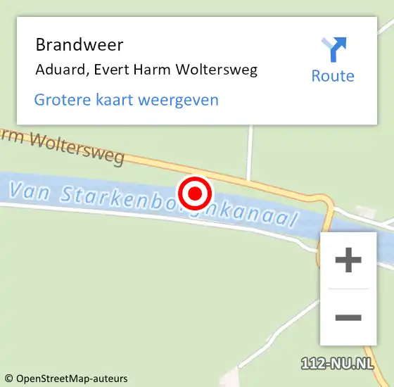 Locatie op kaart van de 112 melding: Brandweer Aduard, Evert Harm Woltersweg op 21 september 2021 19:13