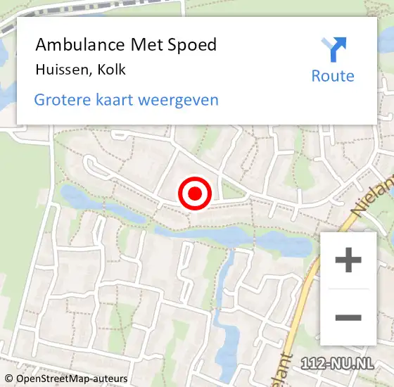 Locatie op kaart van de 112 melding: Ambulance Met Spoed Naar Huissen, Kolk op 21 september 2021 19:20