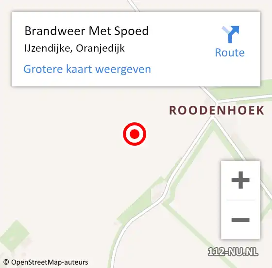 Locatie op kaart van de 112 melding: Brandweer Met Spoed Naar IJzendijke, Oranjedijk op 21 september 2021 19:36